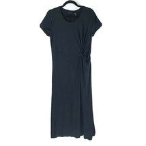 H by Halston Regular Short-Sleeve Twist Front Maxi Dress Stretch Black Size XS - £15.07 GBP