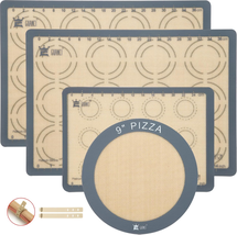 Silicone Baking Mat Set of 4, 2 Medium 16.5"X11.6", 1 Small 11.8"X8.4", ... - $24.87