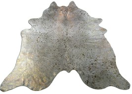 Bronze Cowhide Rug Size: 7 1/2&#39; X 7&#39; Grey/Bronze Acid Washed Cowhide Rug C-1121 - £232.93 GBP