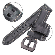 22mm Genuine Oil Wax Cow Leather Black/Blue/Brown/Olive Watch Strap/Watchband - £18.22 GBP