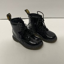 Dr. Martens Air Wair 1460 T Girls Size 9 Patent Leather Black Doc Combat Boots - £41.99 GBP