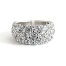 Wide CZ Cubic Zirconia Wedding Band Ring Sterling Silver 4.00 CTW, 9.72 Grams - £634.01 GBP