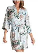 Linea Donatella Women’s  Palm Garden Knit Wrap Robe L/XL Turquoise SW230462 - £16.55 GBP