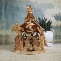 Hand Carved Wooden Nativity Set, Wooden Nativity Set Made in the Holy Land Jerus - £72.12 GBP