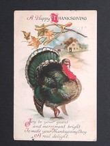 A Happy Thanksgiving Turkey Wishbone Unsigned Clapsaddle 1925 Wolf &amp; Co Postcard - $14.99