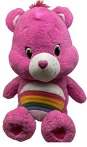 Just Play Care Bear Plush 2015 Rainbow Cheer Bear Pink White 21&quot; - £10.72 GBP