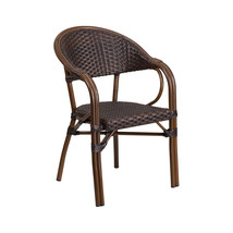 Flash Furniture Milano Series Dark Brown Rattan Restaurant Patio Chair w... - $196.08