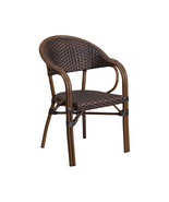 Flash Furniture Milano Series Dark Brown Rattan Restaurant Patio Chair w... - $196.08