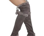 $159 Charles David Over the Knee Boot 7 Slate Gray Faux Fur Trim PomPoms... - $57.52