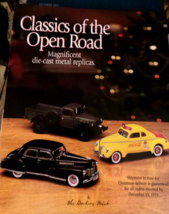 Classics of the Open Road Die Cast Metal Car Replicas Catalog Danbury 19... - $5.40