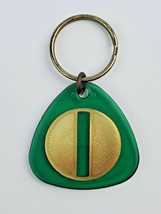 Vintage Letter O Green plastic Keychain Gold letter Name Alphabet 1980&#39;s - £3.58 GBP