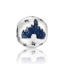 925 Sterling Silver Disneyland 60 Anniversary Sleeping Beauty Blue Castle Charm - £13.98 GBP