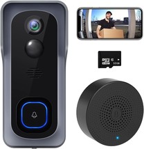 WiFi Video Doorbell Camera, XTU Wireless Doorbell Camera with Chime, 1080P HD, - £72.56 GBP