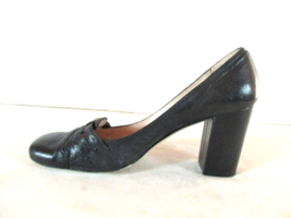 Biviel Black Leather Slip On Pumps Heels Shoes Women&#39;s 9 M (SW38) - £19.14 GBP