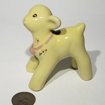 VTG Anthropomorphic Porcelain Ceramic Yellow Easter Lamb Figurine Hand Painted - £15.60 GBP