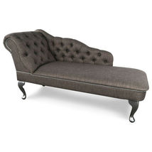 Regent Handmade Tufted Grey Carlton Velvet Chaise Longue Bedroom Accent ... - £216.59 GBP+