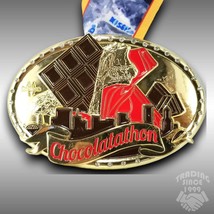 Belt Buckle Chocolatathon With Neck Ribbon Portland Oregon Race Skyline ... - £26.42 GBP