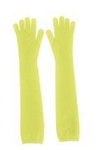 Maison Margiele Paris Womens Long Gloves Made In Italy Neon Yellow Size S MM6 - £111.39 GBP