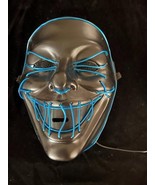 Black Halloween LED Face Mask 9 x 6.5&quot; Wired to Remote Batteries Inc Cos... - $202.97 MXN