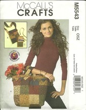 McCall&#39;s Sewing Pattern 5543 Tote Bag Handbag Purse Accessories Crafts New - £5.58 GBP