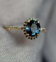 2ct oval cut london blue topaz engagement ring thumb200