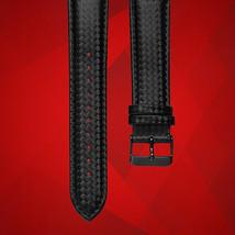 20mm Premium Black Carbon Fiber *US SHIPPING* Leather Watch Strap/Band - £10.91 GBP+