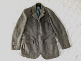 Vintage Brooks Brothers Tweed Blazer Sports Coat Gray Herringbone Wool M... - £47.30 GBP
