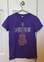 James Taylor Ladies T-Shirt: 2018 Tour Flower Guitar (Ex. Tour) fitted l... - $19.77