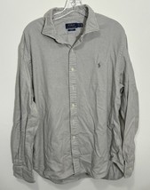 Polo Ralph Lauren Shirt Mens XXL Brown Houndstooth Slim Fit Button Flann... - $9.89