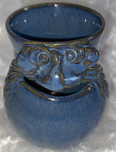 Potts Pottery 05 Egg Separator Hand Made  Art Pottery Funny Face Moustached Man - £12.00 GBP