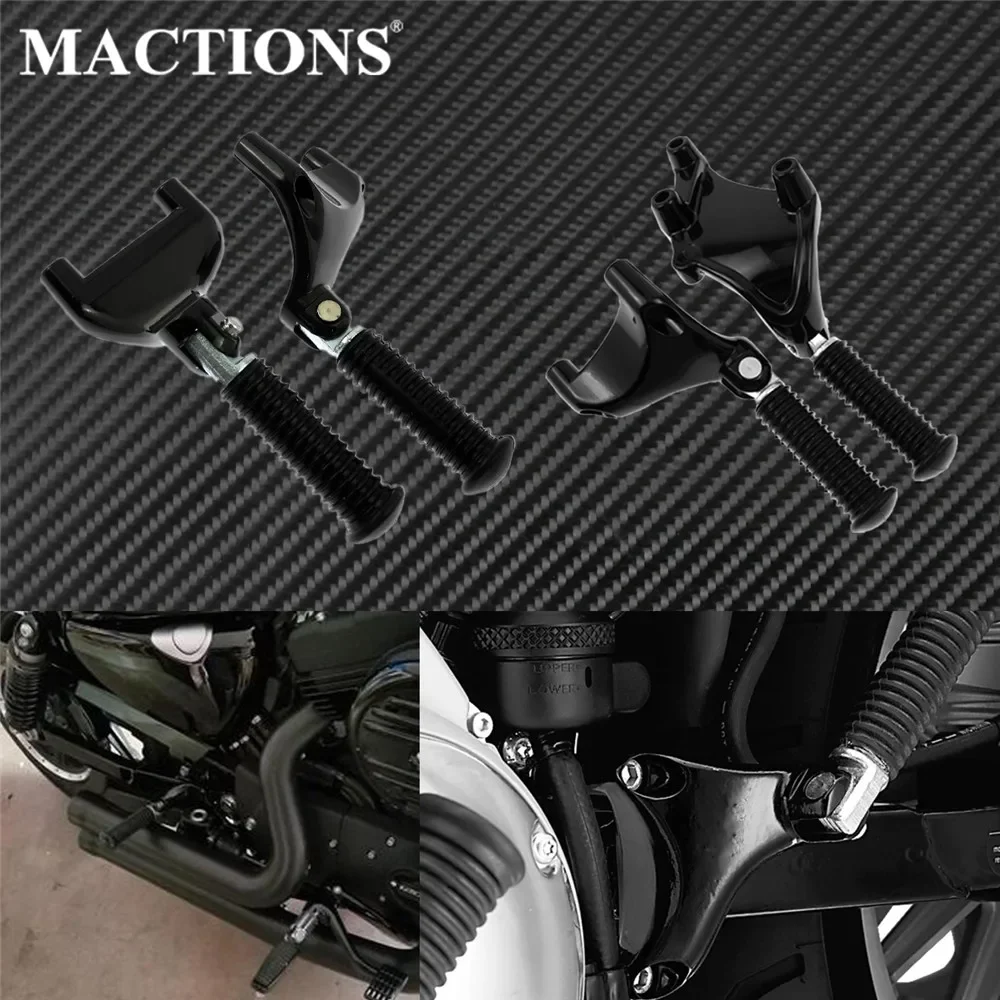 Motorcycle CNC Footrest Rear Passenger Footpegs Mount Kit Black Pedal Fo... - $24.98+