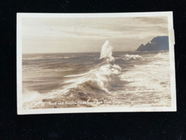 Surf And Heceta Head From Sea Lion Caves RPPC Real Photo Postcard Unposted - £7.83 GBP