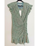 Veronica Beard Green Floral Print Marla Ruffle Shirred Ruched Mini Dress... - $299.99