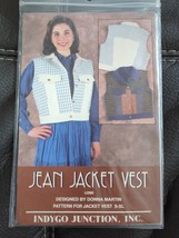 Indygo Junction Pattern Jean Jacket Vest Uncut S-XL IJ390 1996 - £6.70 GBP