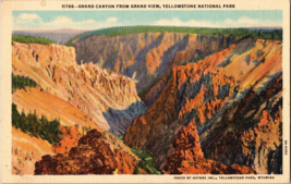 Grand Canyon From Grand View, Yellowstone National Park Vintage Postcard - £5.07 GBP