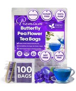 100 Butterfly Pea Flowers Tea Bags, Pure Dried Butterfly Pea Flower, Her... - $19.99