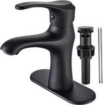 Black Bathroom Faucet Single Hole Bathroom Sink Faucet Matte Black, Blac... - £45.18 GBP