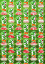 YOSHI Personalised Gift Wrap - Super Mario Nintendo Wrapping Paper - $5.42