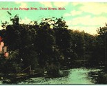 Nook on Portage River Three Rivers Michigan MI UNP DB Postcard G1 - £5.02 GBP