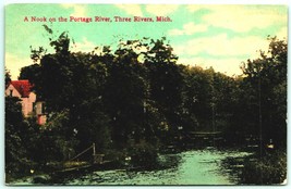 Nook on Portage River Three Rivers Michigan MI UNP DB Postcard G1 - £5.02 GBP