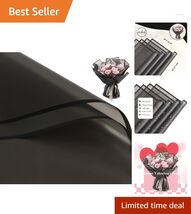 22.8x22.8 Inches Waterproof Black Floral Wrapping Paper - DIY Craft Esse... - $16.78