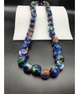Vintage colorful Trades Beads Beaded Necklace 17mm - £44.13 GBP