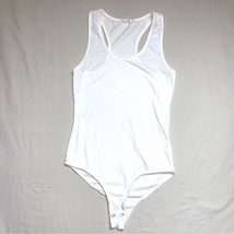Heart &amp; Hips White Bodysuit Medium Tank Sexy Snap Bodysuit Classic Basic... - $17.82