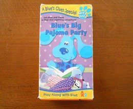 Blue&#39;s Clues - Blue&#39;s Big Pajama Party VHS Tape - Nick Jr. 1999 - £9.54 GBP