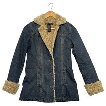 VTG Abercrombie Fitch Denim Jacket Womens Extra Small Blue Sherpa Lined Y2K - €68,30 EUR