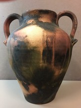 Fabulous Raku art pottery vase with handles Signed by Barbara Heard #651121 - £84.09 GBP