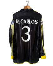 CARLOS RETRO LONG SLEEVE JERSEY SEASON 1999-2000 BLACK COLOR - £45.43 GBP