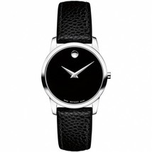 Movado 0607015 Museum Classic Black Dial Leather Ladies Watch - £218.29 GBP