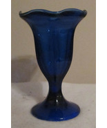 Cobalt Blue TULIP 6&quot; Ice Cream Sundae Glass Dish vase  Centerpiece    - $29.53 CAD