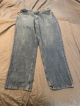 Ecko Unlimited Baggy Fit Jeans Men’s 32 Blue Denim Y2K Streetwear Yellow... - $38.65